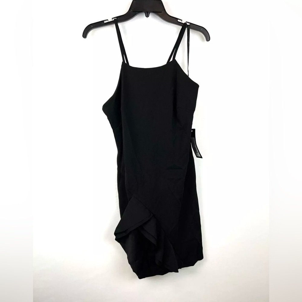 Bebe Womens Halter Asymmetrical Dress Black Size Large